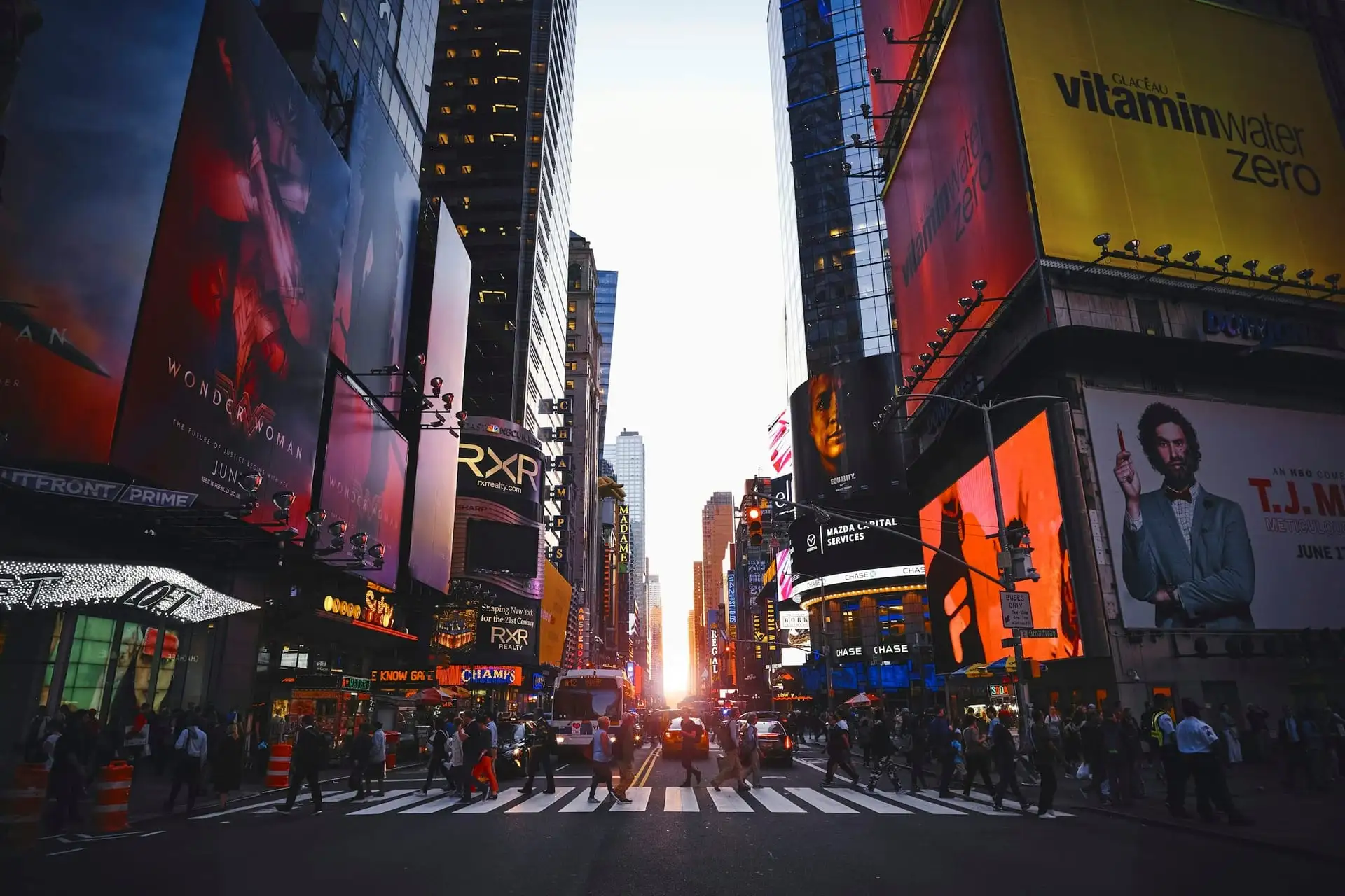 Times Square at dusk